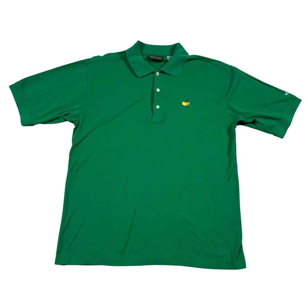 Masters Collection Polo Shirt Mens Medium Green Embroidered Logo Golfcore Cotton